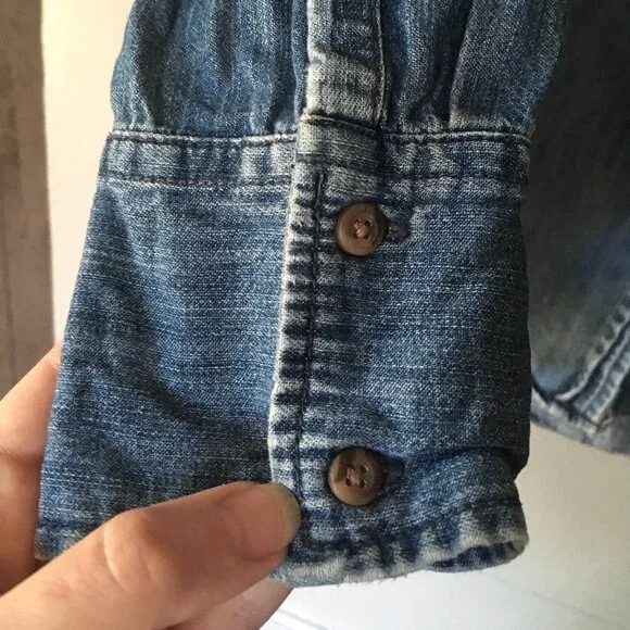 Denim Button Down Cotton Overshirt | XS - Picture 5 of 7